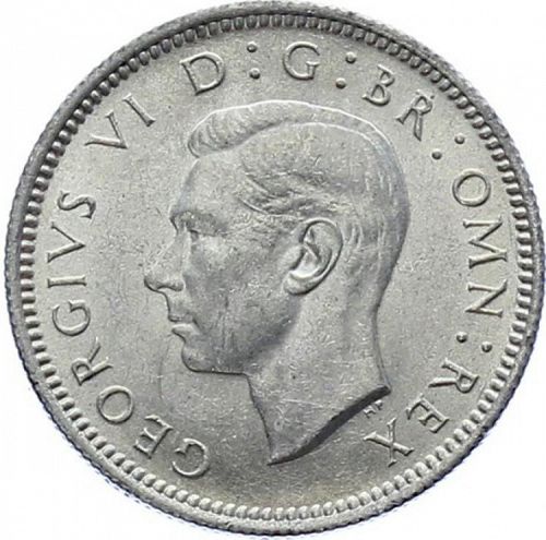 Sixpence Obverse Image minted in UNITED KINGDOM in 1941 (1937-52 - George VI)  - The Coin Database