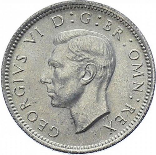 Sixpence Obverse Image minted in UNITED KINGDOM in 1946 (1937-52 - George VI)  - The Coin Database