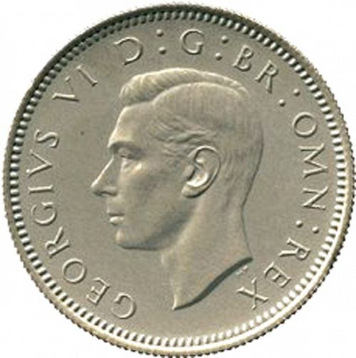 Sixpence Obverse Image minted in UNITED KINGDOM in 1951 (1937-52 - George VI)  - The Coin Database