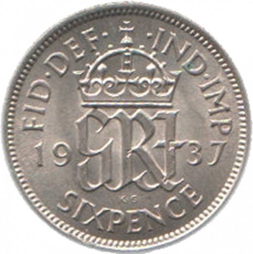 Sixpence Reverse Image minted in UNITED KINGDOM in 1937 (1937-52 - George VI)  - The Coin Database