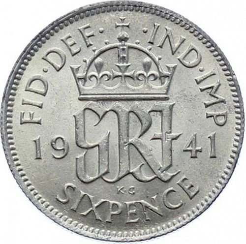 Sixpence Reverse Image minted in UNITED KINGDOM in 1941 (1937-52 - George VI)  - The Coin Database
