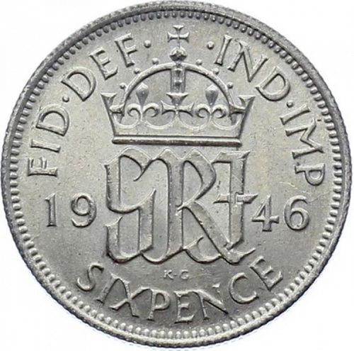 Sixpence Reverse Image minted in UNITED KINGDOM in 1946 (1937-52 - George VI)  - The Coin Database