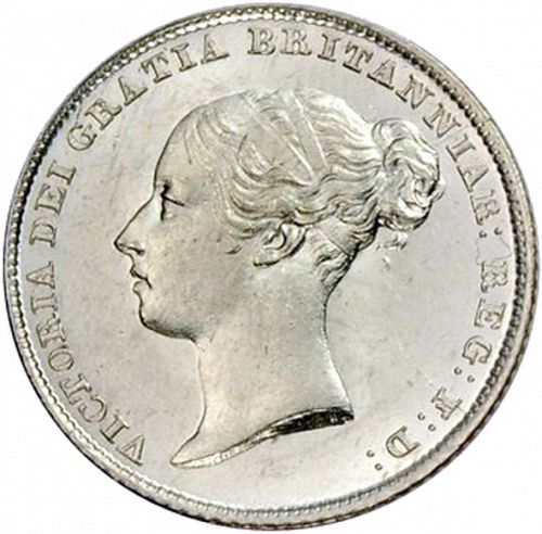 Sixpence Obverse Image minted in UNITED KINGDOM in 1844 (1837-01  -  Victoria)  - The Coin Database