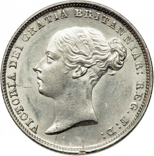 Sixpence Obverse Image minted in UNITED KINGDOM in 1850 (1837-01  -  Victoria)  - The Coin Database