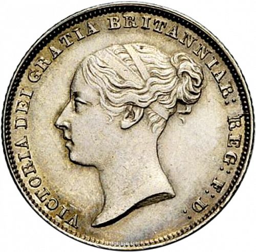 Sixpence Obverse Image minted in UNITED KINGDOM in 1852 (1837-01  -  Victoria)  - The Coin Database