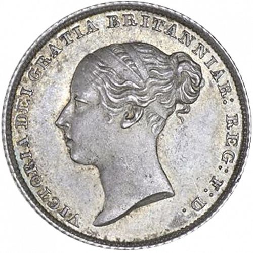 Sixpence Obverse Image minted in UNITED KINGDOM in 1853 (1837-01  -  Victoria)  - The Coin Database
