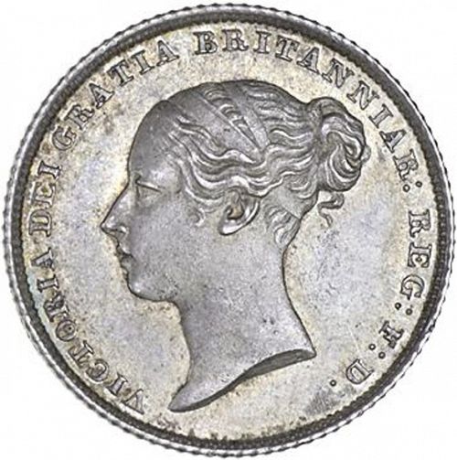 Sixpence Obverse Image minted in UNITED KINGDOM in 1854 (1837-01  -  Victoria)  - The Coin Database