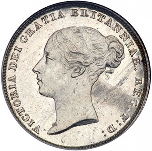Sixpence Obverse Image minted in UNITED KINGDOM in 1855 (1837-01  -  Victoria)  - The Coin Database