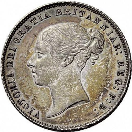 Sixpence Obverse Image minted in UNITED KINGDOM in 1859 (1837-01  -  Victoria)  - The Coin Database