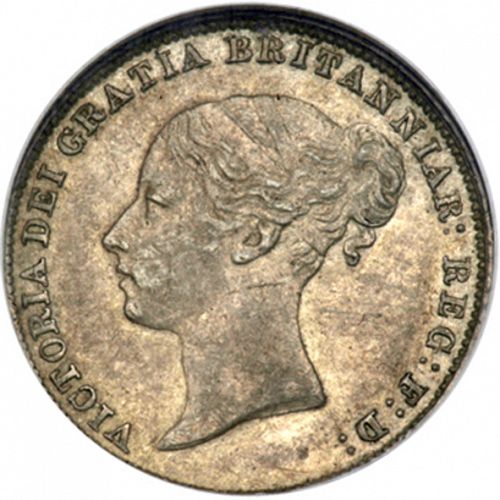 Sixpence Obverse Image minted in UNITED KINGDOM in 1863 (1837-01  -  Victoria)  - The Coin Database