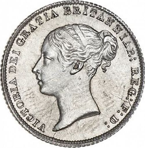 Sixpence Obverse Image minted in UNITED KINGDOM in 1864 (1837-01  -  Victoria)  - The Coin Database