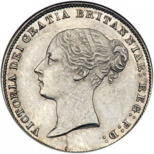 Sixpence Obverse Image minted in UNITED KINGDOM in 1865 (1837-01  -  Victoria)  - The Coin Database
