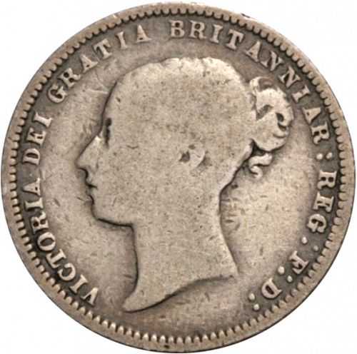 Sixpence Obverse Image minted in UNITED KINGDOM in 1872 (1837-01  -  Victoria)  - The Coin Database