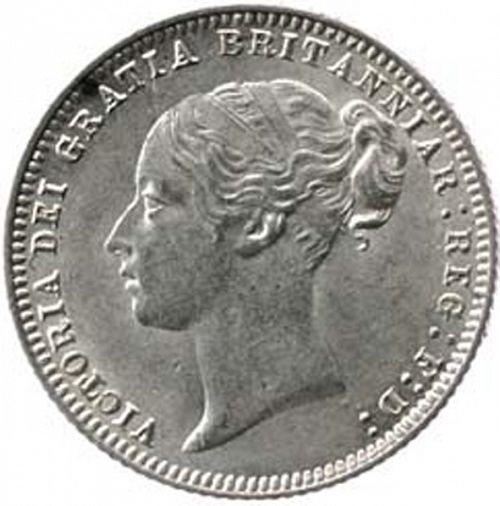 Sixpence Obverse Image minted in UNITED KINGDOM in 1877 (1837-01  -  Victoria)  - The Coin Database