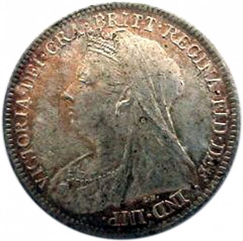 Sixpence Obverse Image minted in UNITED KINGDOM in 1900 (1837-01  -  Victoria)  - The Coin Database