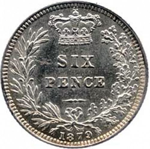 Sixpence Reverse Image minted in UNITED KINGDOM in 1879 (1837-01  -  Victoria)  - The Coin Database