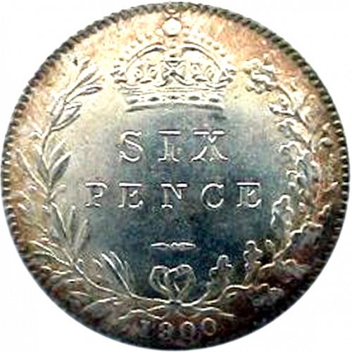 Sixpence Reverse Image minted in UNITED KINGDOM in 1900 (1837-01  -  Victoria)  - The Coin Database