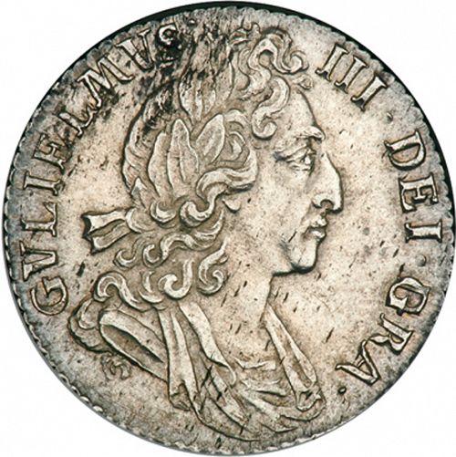 Sixpence Obverse Image minted in UNITED KINGDOM in 1697 (1694-01 - William III)  - The Coin Database