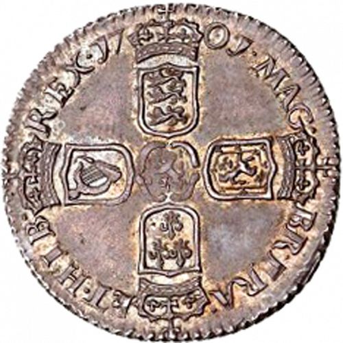 Sixpence Reverse Image minted in UNITED KINGDOM in 1701 (1694-01 - William III)  - The Coin Database