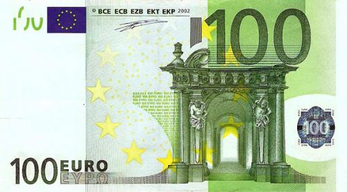 100 € Obverse Image minted in · Euro notes in 2002P (1st Series - Architectural style 