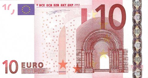 10 € Obverse Image minted in · Euro notes in 2002S (1st Series - Architectural style 