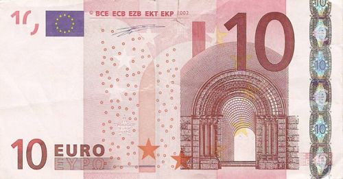 10 € Obverse Image minted in · Euro notes in 2002X (1st Series - Architectural style 
