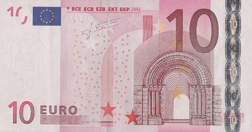10 € Obverse Image minted in · Euro notes in 2002S (1st Series - Architectural style 