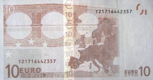 10 € Reverse Image minted in · Euro notes in 2002T (1st Series - Architectural style 
