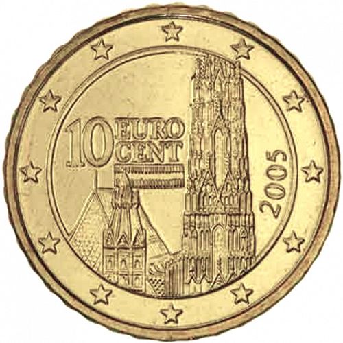 10 cent Obverse Image minted in AUSTRIA in 2005 (1st Series)  - The Coin Database