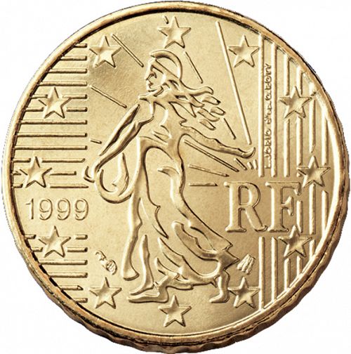 10 cent Obverse Image minted in FRANCE in 1999 (1st Series)  - The Coin Database