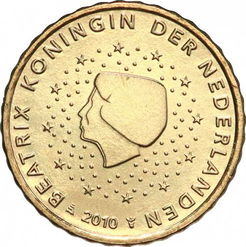 10 cent Obverse Image minted in NETHERLANDS in 2010 (BEATRIX - New Reverse)  - The Coin Database
