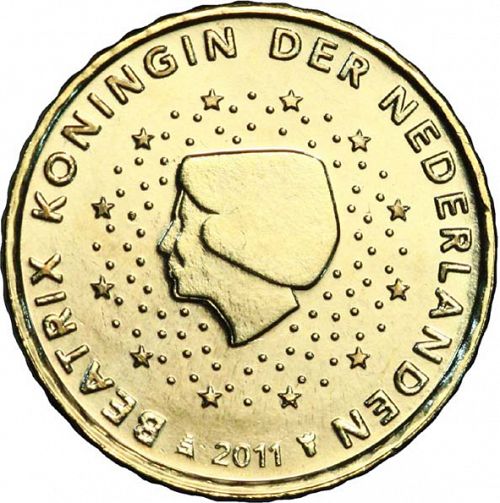 10 cent Obverse Image minted in NETHERLANDS in 2011 (BEATRIX - New Reverse)  - The Coin Database