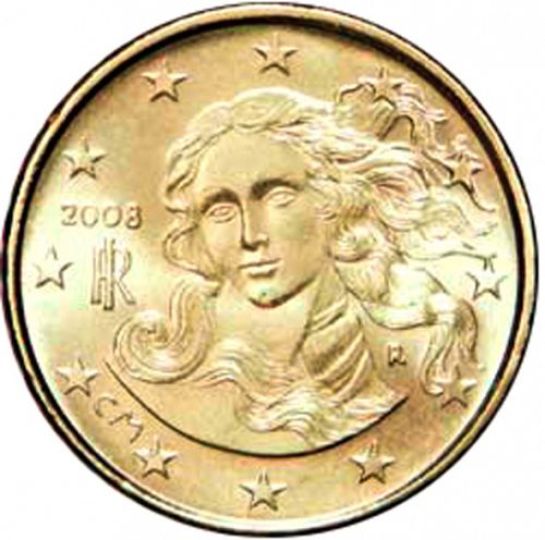 10 cent Obverse Image minted in ITALY in 2008 (1st Series 
 - New Reverse)  - The Coin Database