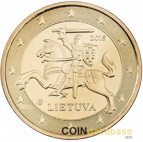 10 cent Obverse Image minted in LITHUANIA in 2015 (1st Series)  - The Coin Database
