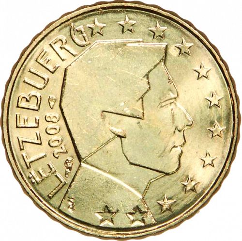 10 cent Obverse Image minted in LUXEMBOURG in 2008 (GRAND DUKE HENRI - New Reverse)  - The Coin Database