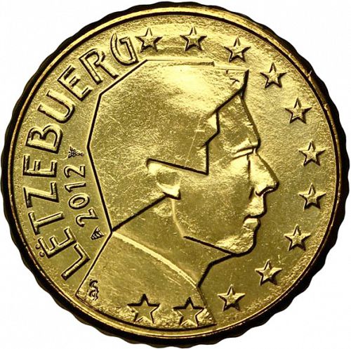 10 cent Obverse Image minted in LUXEMBOURG in 2012 (GRAND DUKE HENRI - New Reverse)  - The Coin Database