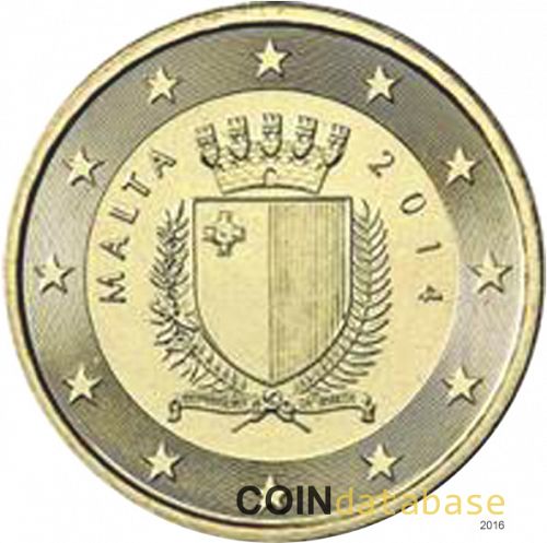 10 cent Obverse Image minted in MALTA in 2014 (1st Series - New Reverse)  - The Coin Database