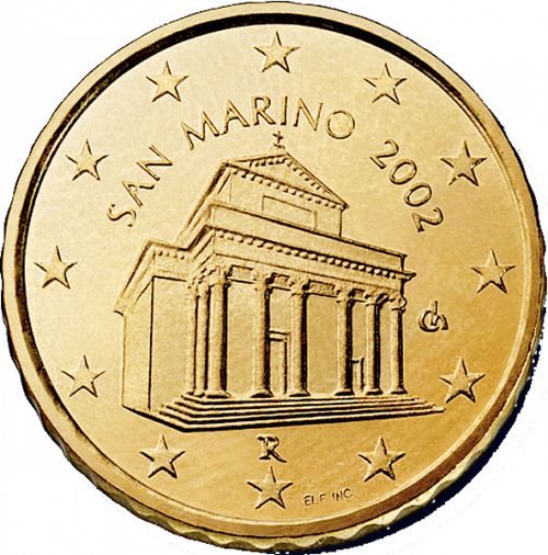 10 cent Obverse Image minted in SAN MARINO in 2002 (1st Series)  - The Coin Database