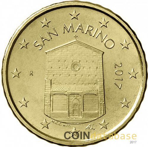 10 cent Obverse Image minted in SAN MARINO in 2017 (2nd Series - New Reverse)  - The Coin Database