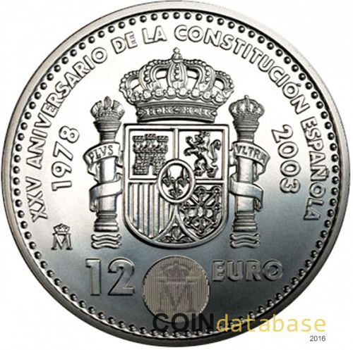 12 € Obverse Image minted in SPAIN in 2003 (12€ Commemorative BU)  - The Coin Database