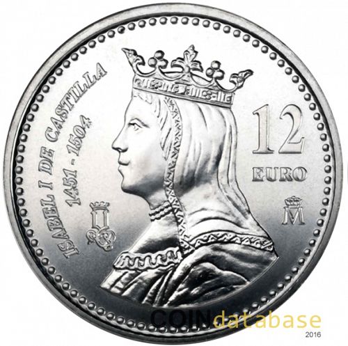12 € Obverse Image minted in SPAIN in 2004 (12€ Commemorative BU)  - The Coin Database