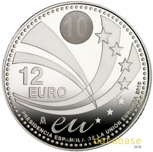 12 € Obverse Image minted in SPAIN in 2010 (12€ Commemorative BU)  - The Coin Database