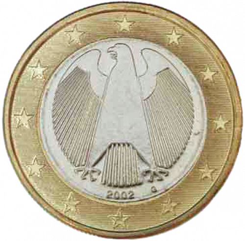 1 € Obverse Image minted in GERMANY in 2002G (1st Series)  - The Coin Database