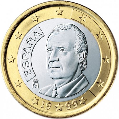 1 € Obverse Image minted in SPAIN in 1999 (JUAN CARLOS I)  - The Coin Database