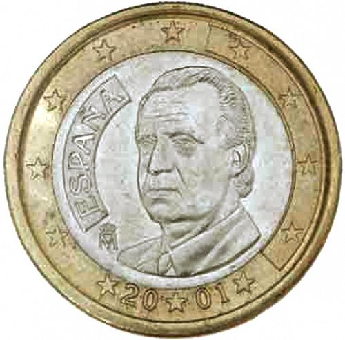1 € Obverse Image minted in SPAIN in 2001 (JUAN CARLOS I)  - The Coin Database