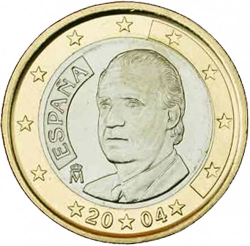 1 € Obverse Image minted in SPAIN in 2004 (JUAN CARLOS I)  - The Coin Database