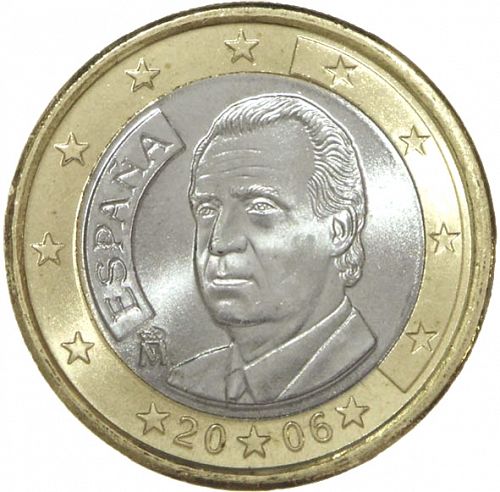 1 € Obverse Image minted in SPAIN in 2006 (JUAN CARLOS I)  - The Coin Database