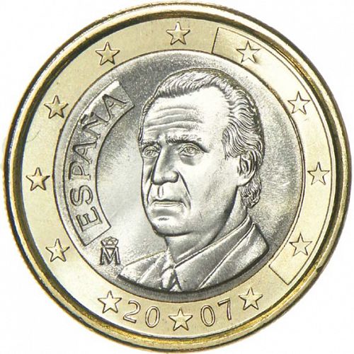 1 € Obverse Image minted in SPAIN in 2007 (JUAN CARLOS I - New Reverse)  - The Coin Database