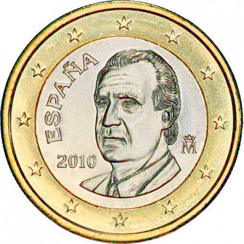 1 € Obverse Image minted in SPAIN in 2010 (JUAN CARLOS I - 2nd Series)  - The Coin Database