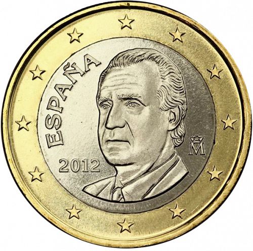 1 € Obverse Image minted in SPAIN in 2012 (JUAN CARLOS I - 2nd Series)  - The Coin Database